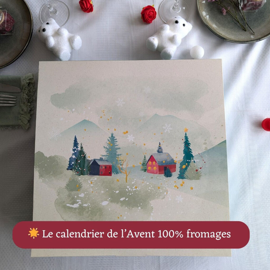 Calendrier de l'Avent fromager collection campagne enneigée